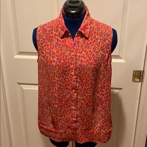 Cabi sleeveless top pink and red